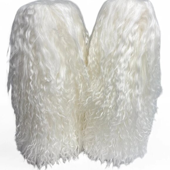 Bearpaw Boetis II White Curly Lamb Fur Sheepskin Lined Mongolian Sherpa Boots 6 - Picture 7 of 10